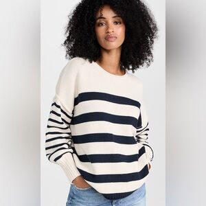 Madewell Conway navy stripe pullover sweater size small